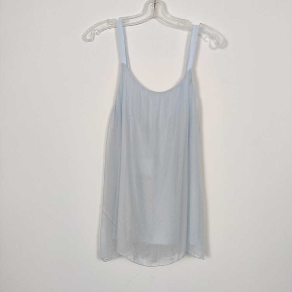 Bellambra Women's Silk Blend Tank Top Blouse Light Blue Size Large Dainty Boho